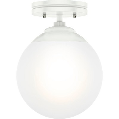 Hepburn Modern Matte White Globe Flush Mount with LED