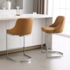 Bekrvio Bar Stools Set of 2, 26” Counter Height with Back - Upholstered PU Leather/Velvet  Steel U-Shaped Base for Kitchen Counter Island - 2 of 4