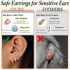 Small Sterling Silver Huggie Hoop Earrings Set for Women, 14K Gold Plated Hoops Stacks for Multiple Piercings - 4 of 4