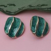 SOHI Women's Enamel Stud Earrings - 2 of 3