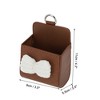 Unique Bargains 1 Pc Car Trash Can Hanging Trash Bin 3.5" Length 2.0" Width 4.3" Height Beige Brown Faux Leather - 3 of 4