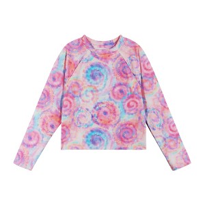 Andy & Evan  Kids  Pink Tie Dye Rashguard. - 1 of 4