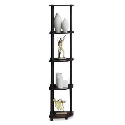 Kids' Corner 5-Tier Dark Walnut Wood Display Shelving Unit