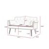 Cream White Velvet Loveseat Sofa - 3 of 4