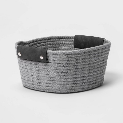 11" Small Coiled Rope Basket Gray - Threshold™