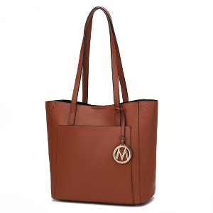 MKF Collection Leah Vegan Leather Women’s Tote Bag by Mia K- Cognac - 1 of 4