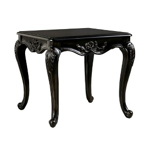 Royal Hampton Side End Table, 29 Inch, Classic Cabriole Legs, Dark Brown Solid Wood - 1 of 4