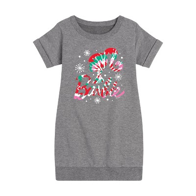 - Barbie - Holidays & Christmas Graphic Short Sleeve Fleece Dress