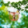 Costway Squirrel-Proof Pumpkin Bird Feeder with Cage 4 Metal Ports 4 Perches Drainage Hole Orange - 2 of 4