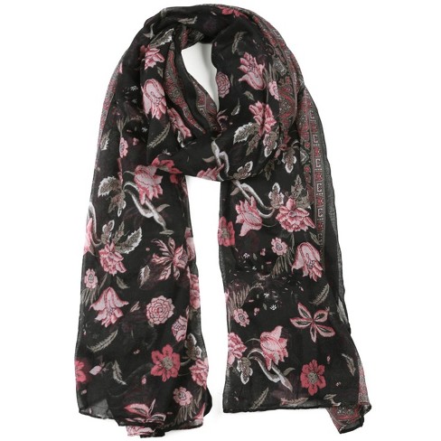 Unique Bargains Adult Long Chiffon Floral Print Scarves for Women 