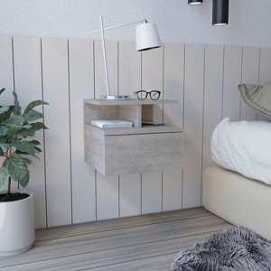 NicBex Wall-Mounted Nightstand with Sliding Drawer and Open Storage Bedside Table End Table for Bedroom, Living Room, Office - 1 of 4