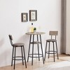 SKRAN Set of 3 Pub Table and Chairs Set, Round Counter Height Table and PU Bar Stools w/Storage Shelf for Breakfast Nook Small Bistro - 2 of 4