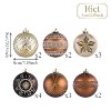 Aoibox 16pc Bronze Copper Gold Shatterproof Christmas Ornaments Set 3.15in Plastic Ball Fall Tree Decorations Lightweight Hanging - 3 of 4