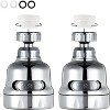 6-Pack 360° Rotating Faucet Aerator, 3-Mode Adjustable Shower Head Nozzle, Water-Saving Chrome-Plated Extension for Kitchen Sink (Family Value Set) - 2 of 4