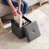 VECELO 46"/30"/15"/11.8" Folding Storage Ottoman Bench, Storage Chest, Linen Fabric Foot Rest Stool, Storage Footstools, Folding Storage Ottoman - 4 of 4