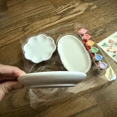 3ct Ceramic Trinket Dishes Transfers and Painting Craft Kit