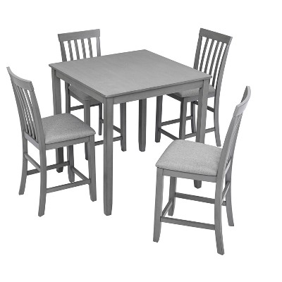 VYNXARIA 5 Piece Dining Table Set,Wooden Dining Square Table,Kitchen Table Set with Square Table and 4 Upholstered Chairs