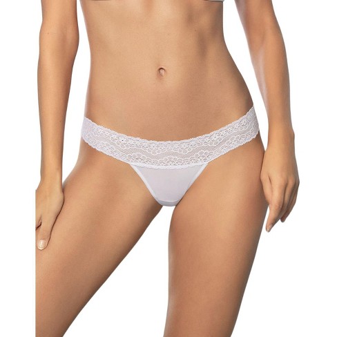 Leonisa Delicate Low-Rise Lace Thong - White L