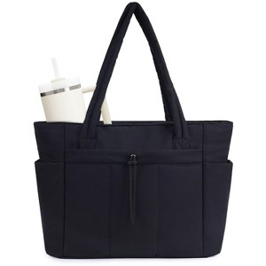 Generic Puffer Tote Bag with Cup Holder Tumbler & Laptop Compartment & Trolley Sleeve - 1 of 4