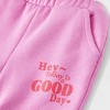 Baby 'Today Is A Good Day' Jogger Pants - Cat & Jack™ Pink - 3 of 3