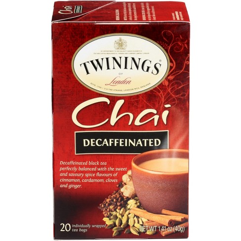 Twinings Decaf Chai Tea - Case Of 6 - 20 Bags : Target