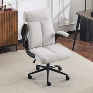 VINGLI Rolling Ergonomic Office Desk Chair with Padded Flip-up Arms, 360° Swivel High Back Executive Computer Chair with Wheels, - 1 of 4