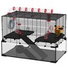 PawHut 31" Hamster Cage with Tube Tunnel, Rat Gerbil Cage w/ Deep Glass Bottom, Water Bottle, Food Dish, Exercise Wheel, Ramps - 4 of 4