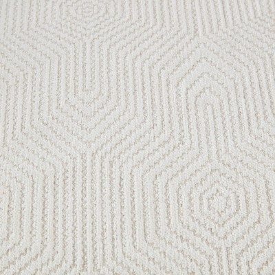 Ivory Woven Fabric Recliner with Oak Legs