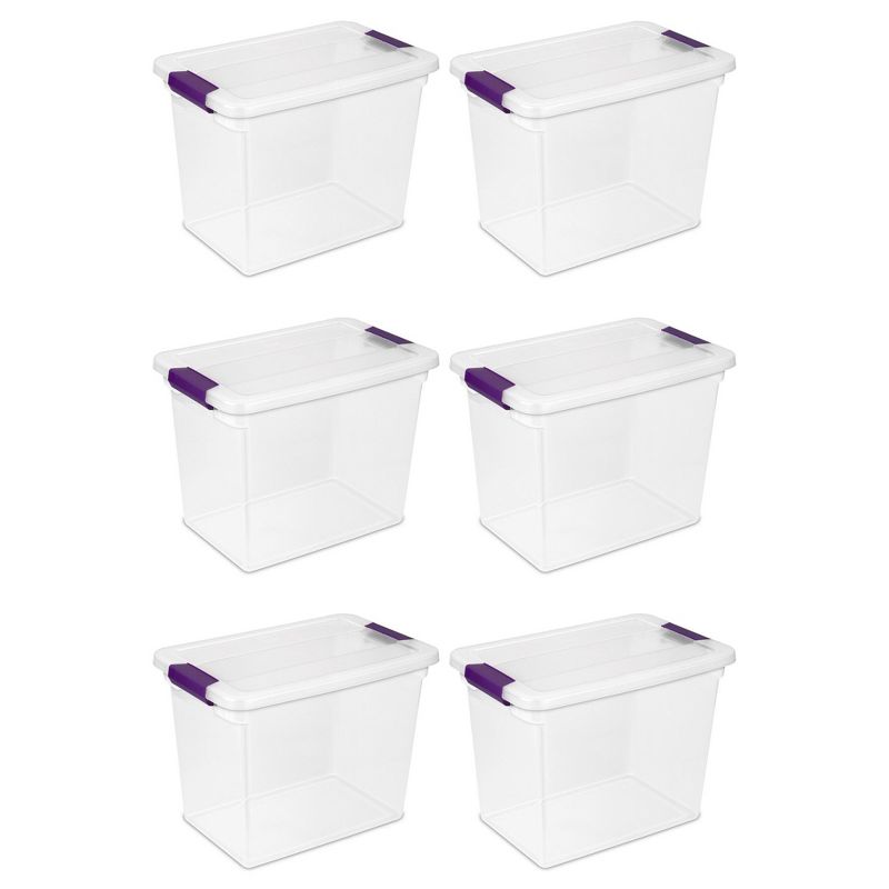 Sterilite 27 Quart ClearView Clear Plastic Stacking Storage Container, 1 of 7