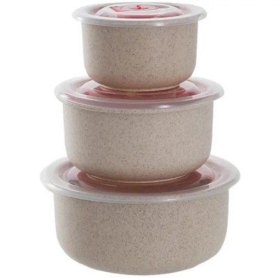 3-Pack Lightweight Wheat Straw Bowls - Reusable Eco-Friendly Food Storage for Grains, Desserts, Fruits & Snacks  White