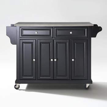 Full Size Stainless Steel Top Kitchen Cart Black/Stainless Steel - Crosley