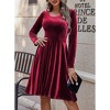 Clearlove Womens Dresses Crew Neck Long Sleeve A Line Loose Casual Midi Dress - 2 of 4