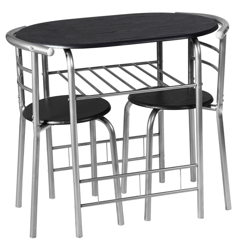 Tangkula 3 PCS Kitchen Dining Set Compact Bistro Pub 2 Chairs & Table, 5 of 8