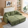 TiramisuBest 80In Corduroy Multi-Function Sofa with Hidden Reclining, Space-Saving Design, Armrests, Cup Holders & Removable Footstool, Black - 4 of 4