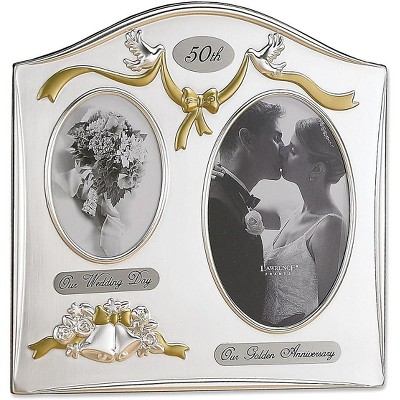 Lawrence Frames Satin Silver & Brass Plated 2 Opening Picture Frame 590143