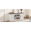 Farmhouse TV Stand for 65 70 in TVs, 65 in Long Entertainment Center w/ 2 Door &Open Storage Shelf - 2 of 4