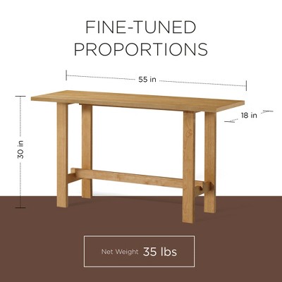 Hera Natural Finish Solid Wood Console Table
