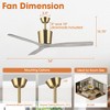 Parrot Uncle 54" Gold Standard Ceiling Fan with Remote - 3 of 4