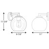 Progress Lighting Globe Collection 1-Light Outdoor Wall Lantern in Black with Clear Glass Shade - 2 of 2