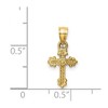 Black Bow Jewelry Children's 14k Yellow Gold Tiny Budded Cross Pendant, 8 x 18mm - 4 of 4