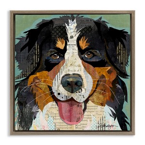 Stupell Industries Bernese Mountain Dog Collage Floating Frame Canvas Art - 1 of 4