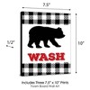 Big Dot of Happiness Lumberjack - Channel the Flannel - Kids Bathroom Rules Wall Art - 7.5 x 10 inches - Set of 3 Signs - Wash, Brush, Flush - image 4 of 4