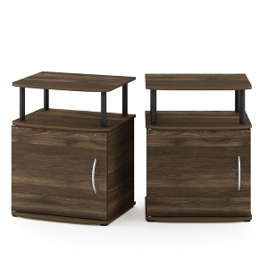 Furinno JAYA Utility Design End Table, Set of Two, Columbia Walnut/Black - 1 of 1
