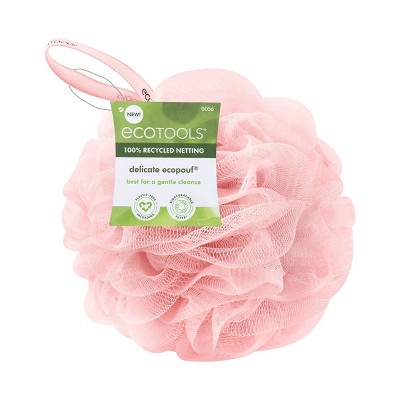 EcoTools Delicate EcoPouf Bath Sponge, Recycled Delicate and Exfoliating  Bath Sponge Body Scrubber Loofah for Shower and Bath, Assorted Colors, 4