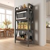 Yukimo 56" Bakers Rack Storage Shelves, Metal and Wooden Kitchen Organizer and Storage, for Garage, Pantry, Bathroom, Closet - 2 of 4