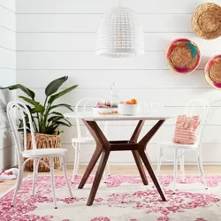 White with Color Pops Dining Room