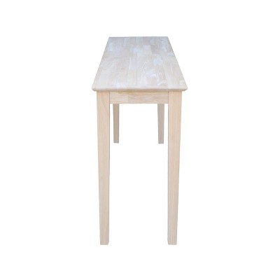 Shaker-Inspired Extended Length Console Table in Unfinished Wood