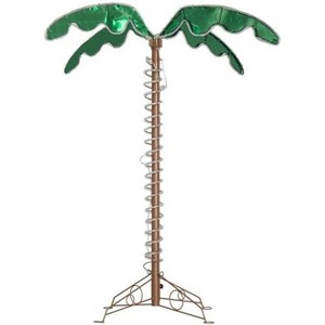 VINGLI 4FT Lighted Palm Tree for Outside Patio Christmas Trees for Outdoor Decorations LED Artificial Palm Tree for Pool Lawn Party - 1 of 4