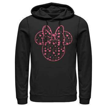 Men's Mickey & Friends Minnie Heart Silhouette Pull Over Hoodie