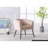 NicBex Velvet Accent Chair,Upholstered Living Room Chairs with Curved Stitched Back and Metal Legs,Cozy Armchair,Accent Chairs for Living Room - 2 of 4